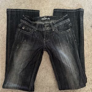 NWOT Y2K Black Miss Me Low Rise Flared Jeans
